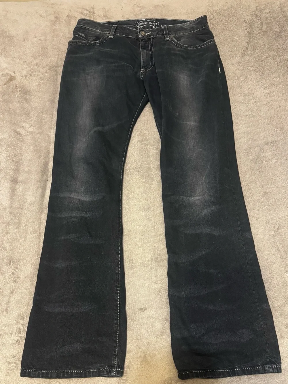 Robin’s Jeans Men’s Black Studded Denim Jeans Size 34 Made in USA Distressed Y2K